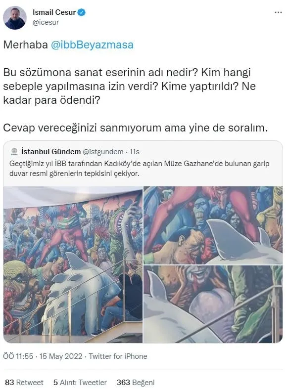 CHP’li İBB’den Müze Gazhane’de büyük rezalet! Çocukların zihnini bulandıran görselleri kim yaptı?