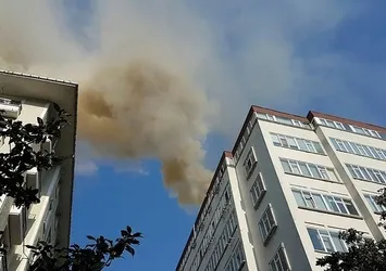 Şişli'de bina bacasında yangın çıktı