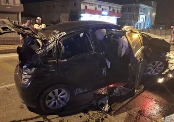 Köpeğe çarpmamak için kaza yaptılar!
