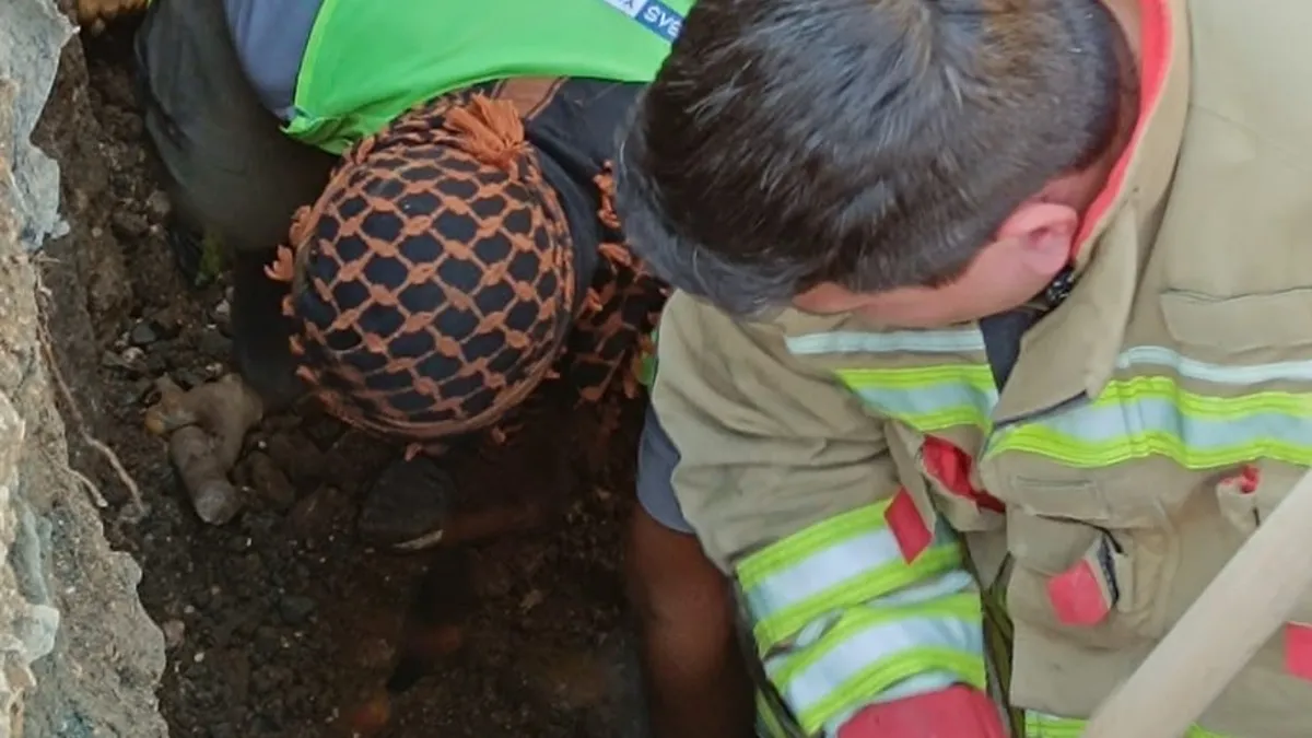 Hatay'ın Antakya ilçesinde inşaat alanında toprak kayması! 1 yaralı