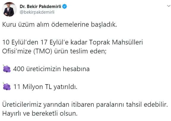 Tarım Bakanı açıkladı: Kuru üzüm alım ödemeleri başladı - 1