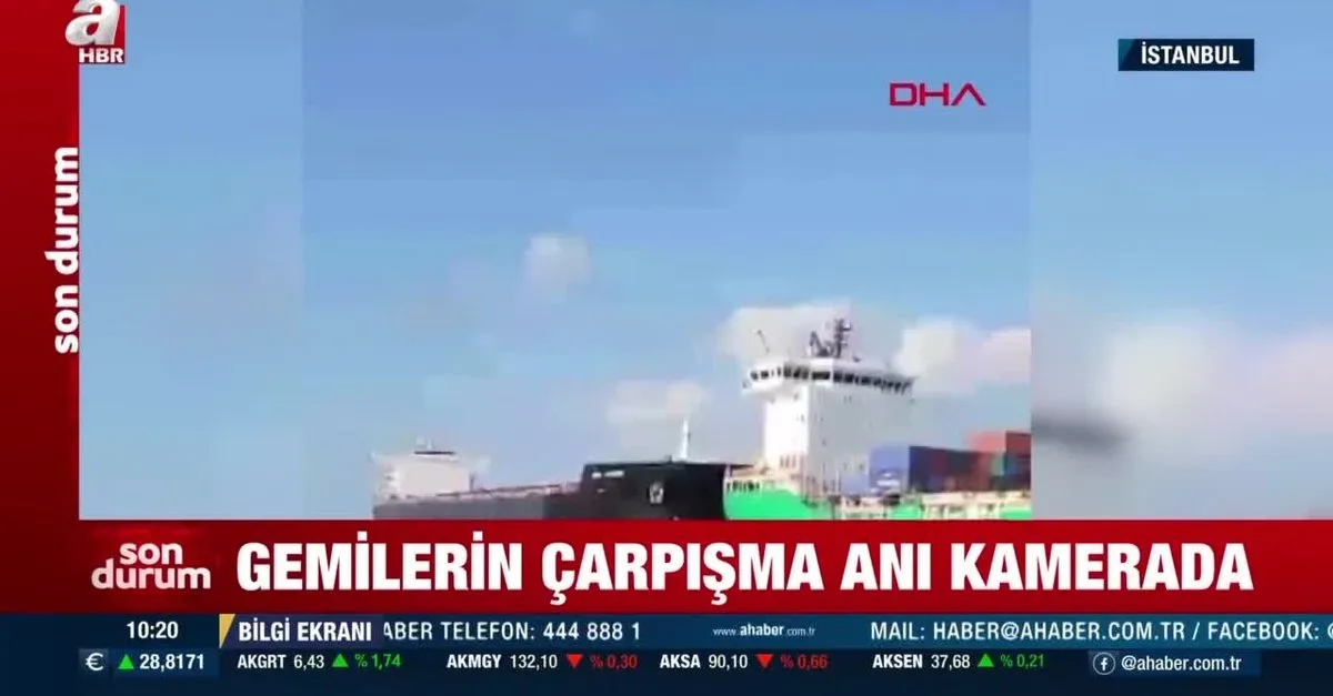 Gemilerin çarpışma anı kamerada