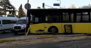 Küçükçekmece’de İETT otobüsü yoldan çıktı