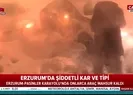 Erzurumda şiddetli kar ve tipi! Onlarca araç mahsur kaldı