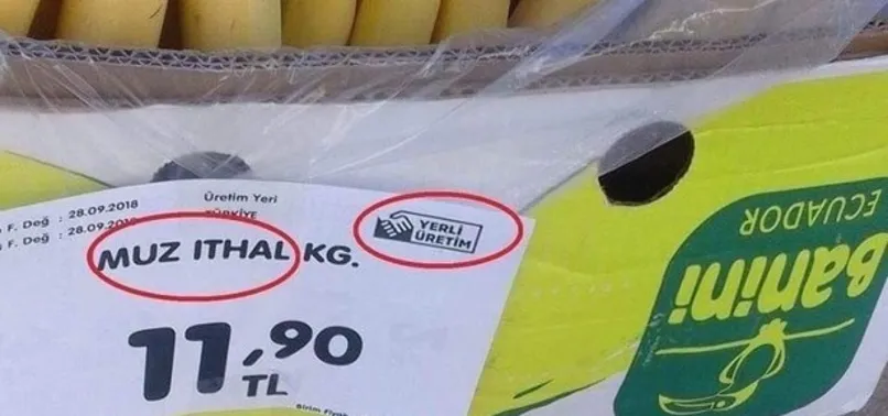 İthal muza yerli üretim etiketi