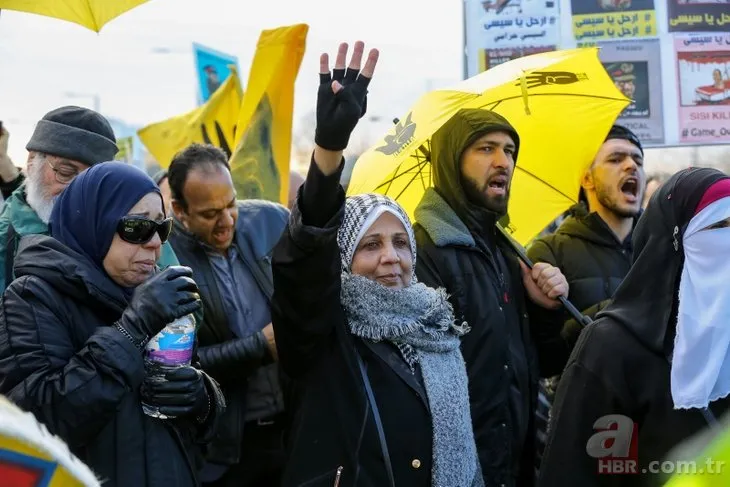 İngiltere'ye giden Sisi, protestolarla karşılandı