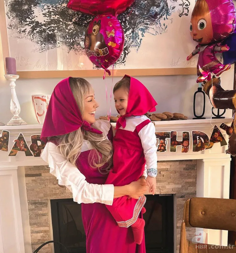 Meryem Uzerli’den ‘Maşa ve Koca Ayı’lı doğum günü kutlaması! Kızı için kostüm giydi 3