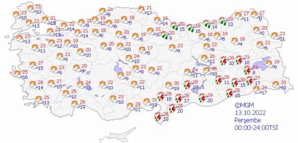 1665412878778.png Kuvvetli sağanak yağış yolda! Meteoroloji'den son dakika uyarısı! Çok sayıda ilde etkili olacak... İstanbul Ankara İzmir hava durumu - 6