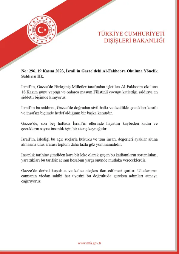 disisleri-bakanligindan-isgalci-israilin-gazzede-bir-okula-yonelik-gerceklestirdigi-saldiriya-kinama-1700347373581.jpg Dışişleri Bakanlığı'ndan işgalci İsrail'in Gazze'de bir okula yönelik gerçekleştirdiği saldırıya kınama - 1