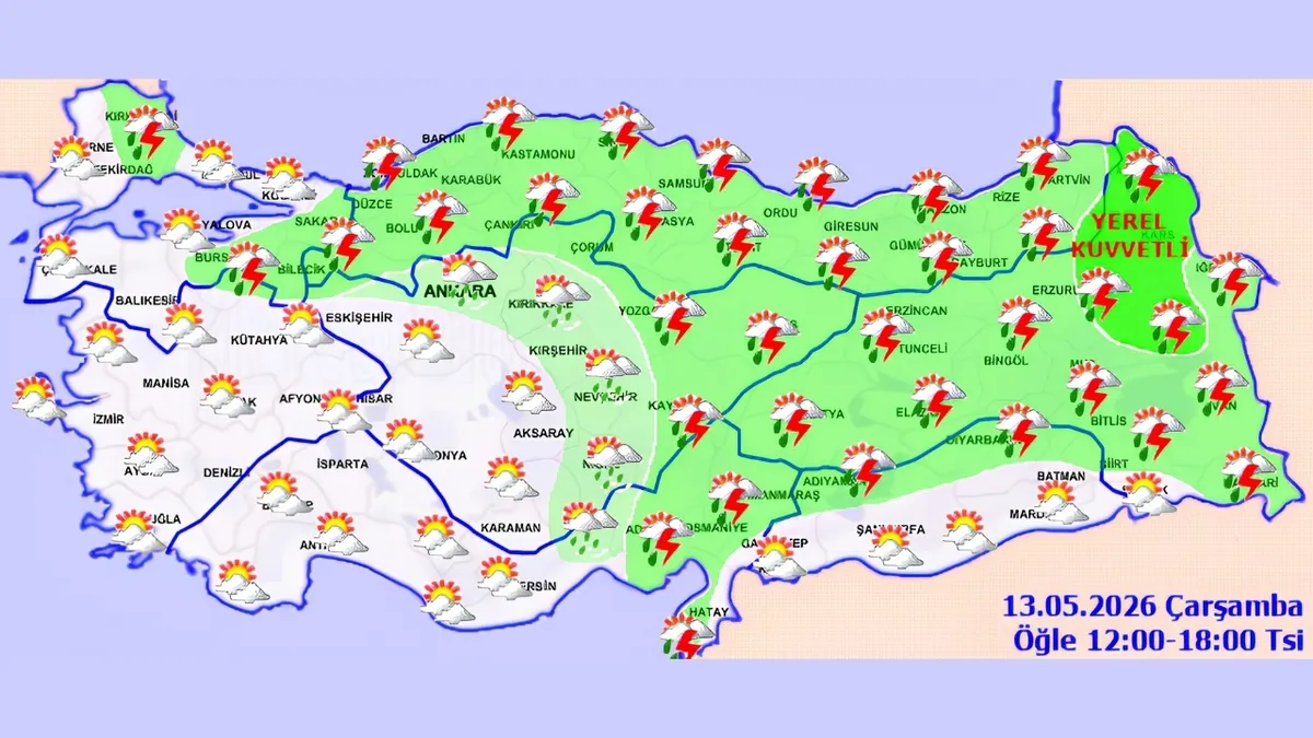 firtina-saganak-toz-adil-tekten-kirkikindi-uyarisi-hangi-bolgeler-risk-altinda-1778649729842.jpg 13 Mayıs Çarşamba Türkiye geneli hava durumu haritası (Fotoğraf:MGM)