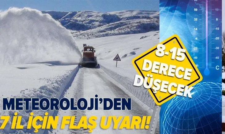 Meteoroloji'den 7 ile flaş uyarı! Hava sıcaklıkları 8-15 derece birden azalacak! 5 günlük hava durumu