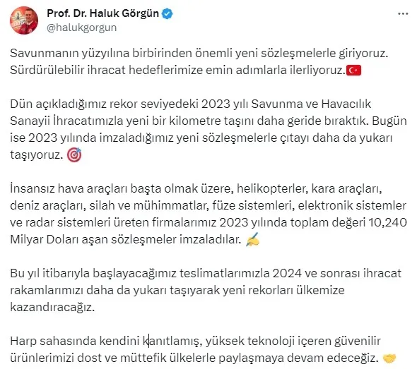 Türkiye Yüzyılı’na yakışır! Savunma ve Havacılık Sanayii’nde ihracat rekoru