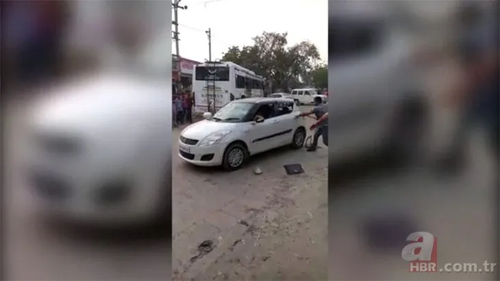 Arabayı parçalayıp içindekileri dövdüler!