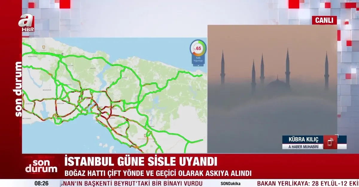 İstanbul güne sisle uyandı! Boğaz gemi trafiğine kapatıldı