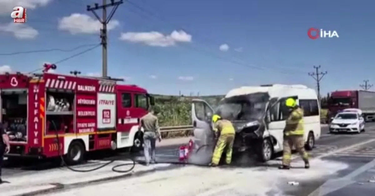 Araç yangını paniğe neden oldu