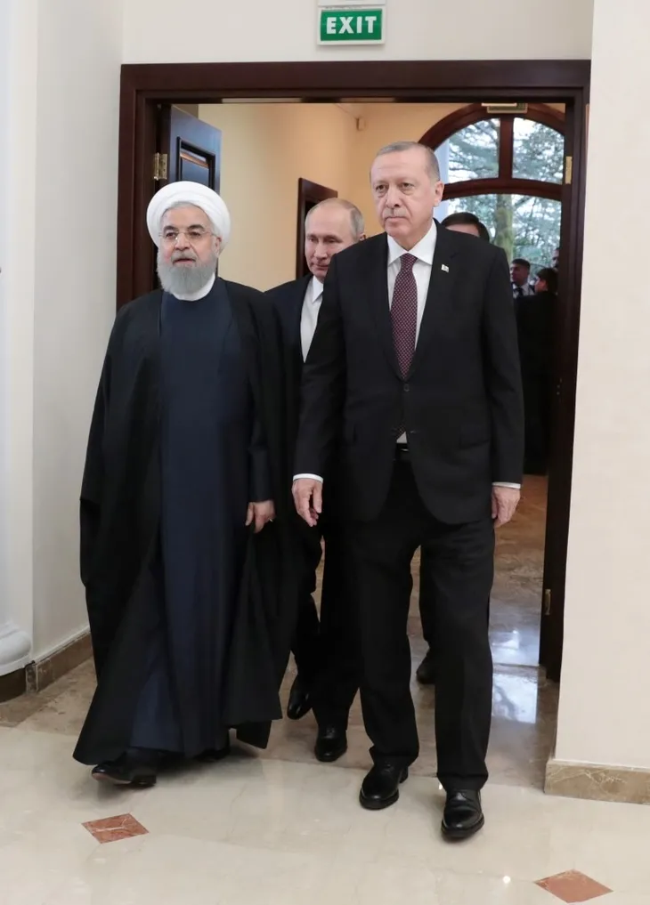 Erdoğan, Putin ve Ruhani zirvesinden kareler