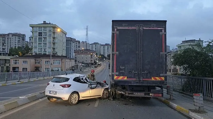 1716608954200.jpeg Pendik'te araç kontrolden çıktı kamyonun altına girdi: 2 yaralı - 1