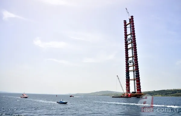 1915 Çanakkale Köprüsü'nün 318 metrelik çelik kuleleri tamamlandı 4