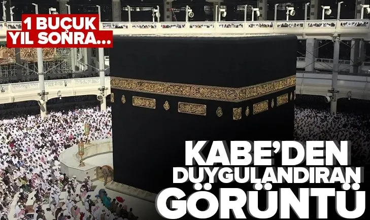 Kabe’de 1 buçuk yılın arından sosyal mesafesiz ilk cuma namazı