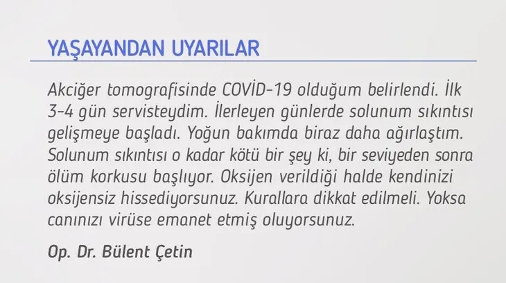 Son dakika: Sağlık Bakanı Koca koronaya yakalanan doktorun mesajını paylaştı: Bir seviyeden sonra ölüm korkusu başlıyor