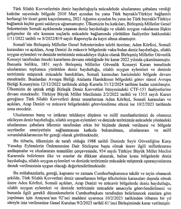 TBMM kararı Resmi Gazete'de: Türk askerinin Aden Körfezi'ndeki görev süresi uzatıldı - 2