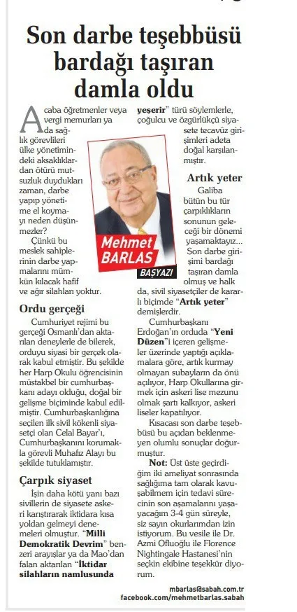 Vesayet odaklarına ve milli irade düşmanlarına karşı hep dik durdu! İşte Mehmet Barlas'ın o dönemlere ışık tutan yazıları - 9