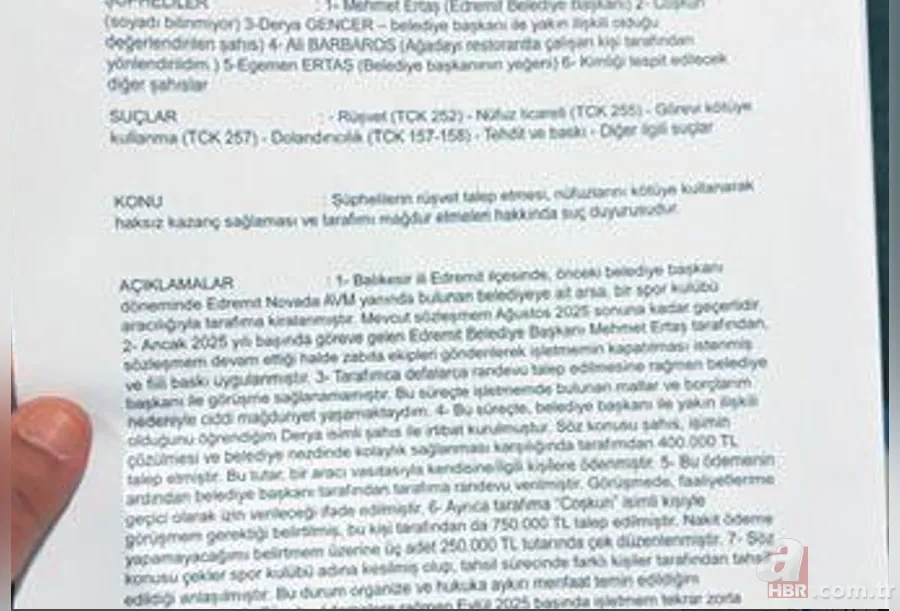 Edremit Belediye Başkanı Mehmet Ertaş'a suç duyurusu: "1 milyon 150 bin lira" rüşvet iddiası 6