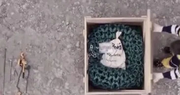 İş makinesine zinciri böyle taktılar!