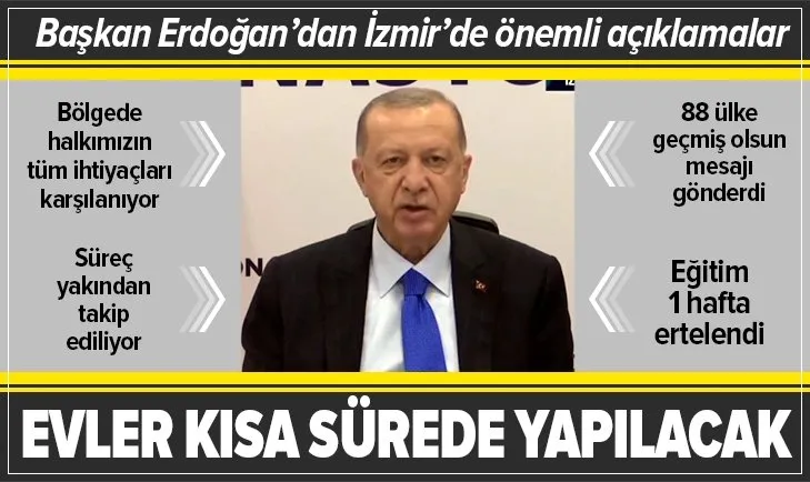 Başkan Recep Tayyip Erdoğan İzmir depremi nedeniyle bölgeye geldi