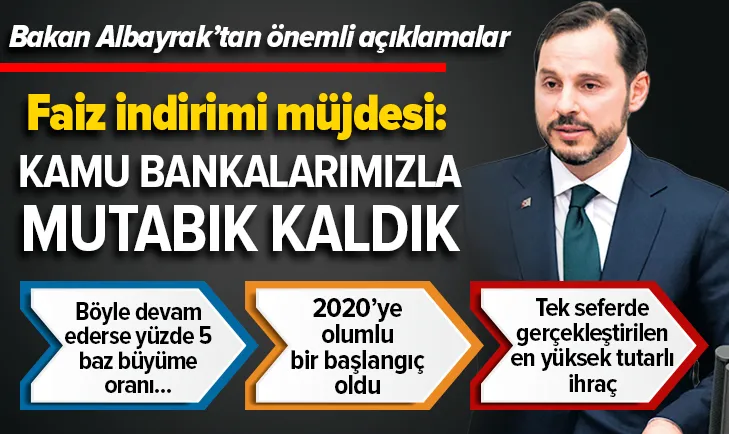 Bakan Albayraktan faiz indirimi müjdesi