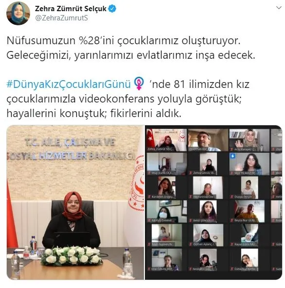 Bakan Zehra Zümrüt Selçuk 81 ilden kız çocuklarıyla görüştü
