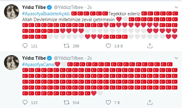 Yıldız Tilbe’nin Ayasofya paylaşımı sosyal medyayı salladı