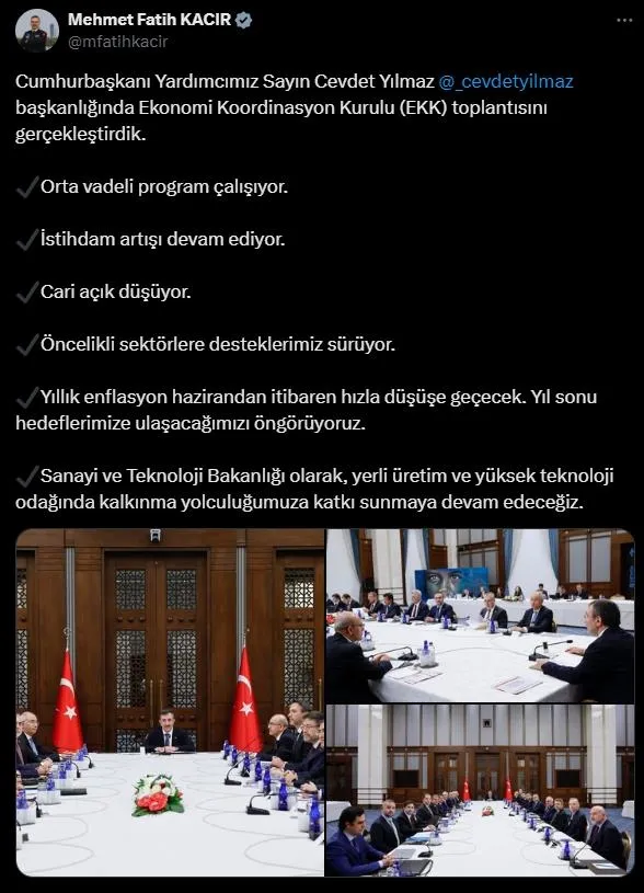 Ekonomi Koordinasyon Kurulu’ndan Külliye’de kritik toplantı! Enflasyonda düşüş için net tarih