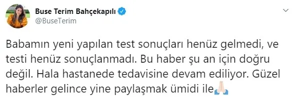 Son dakika: Fatih Terim’in kızı ve Abdurrahim Albayrak’tan koronavirüs açıklaması