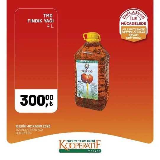 Tarım Kredi Market 30 Ekim indirim kataloğu! Kuru Soğan 5,90 TL, Salatalık 9,75 TL, Limon 10,90 TL, Yerli muz 28,90 TL, Mandalina 12,50 TL satışta…