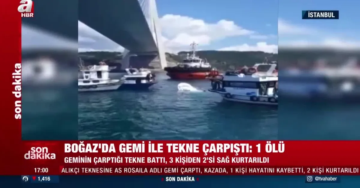 Son dakika! İstanbul Boğazı'nda can pazarı! Tekne kazasında 2 kişi hayatını kaybetti |Video