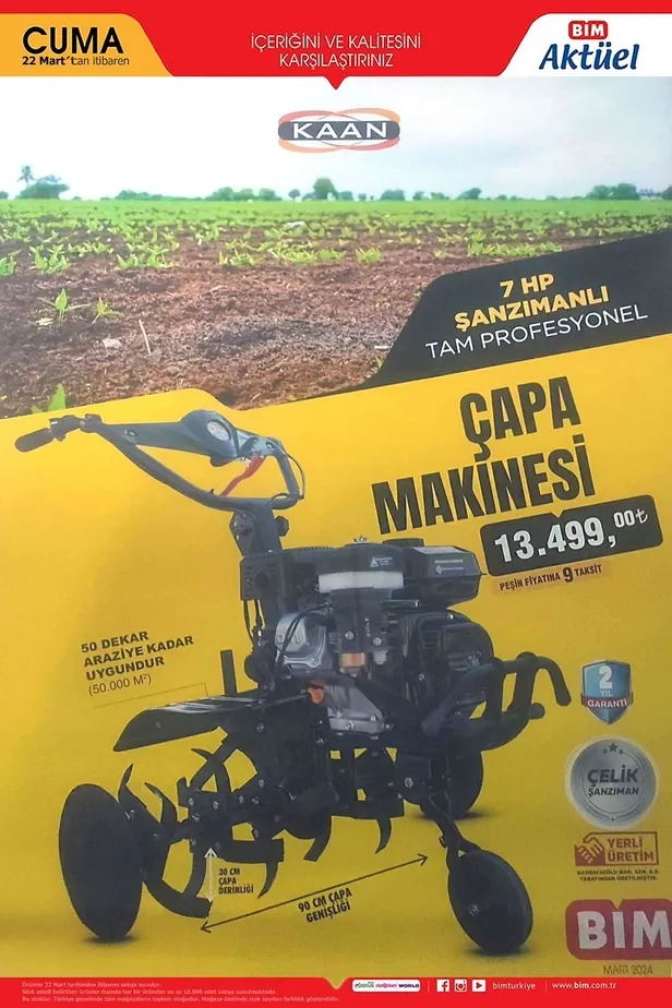 22 Mart 2024 BİM aktüel ürünler kataloğuyla hangi ürünler indirime girdi? BİM’dee Kaan Çapa Makinesi uygun fiyata satışta!