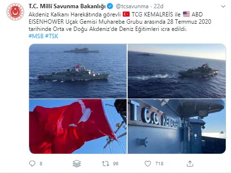 Son dakika: MSB duyurdu: Türkiye ve ABD'den Akdeniz'de tatbikat - 1