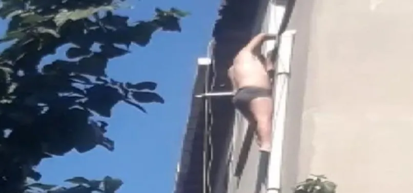 Yarı çıplak halde 5. katta böyle bekledi