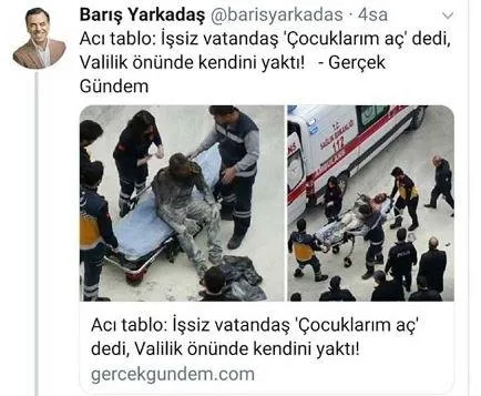 CHP’nin mağdur ettiği işçi kendini yaktı! CHP mağdur işçiyi provokasyon malzemesi yaptı