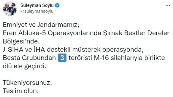 Son dakika: İçişleri Bakanı Süleyman Soylu'dan Eren Abluka-5 Operasyonu açıklaması! 3 terörist ölü ele geçirildi - 1