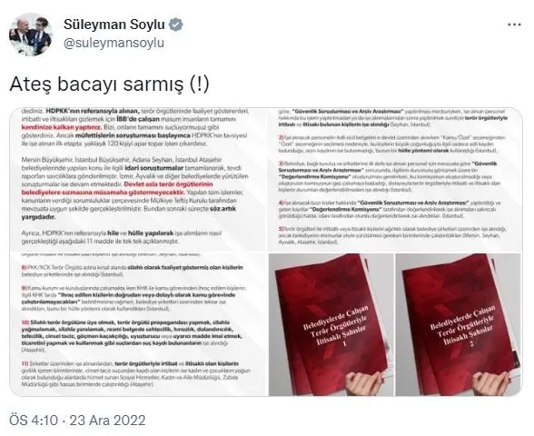 Son dakika: İBB’ye terör soruşturması! İçişleri Bakanlığından Sözcü Yazarı Saygı Öztürk’ün iftiralarına jet yanıt
