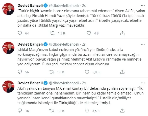 MHP Genel Başkanı Devlet Bahçeli'den Mehmet Akif Ersoy mesajı - 2