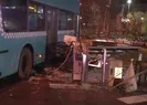 İstanbulda halk otobüsü durağa daldı!