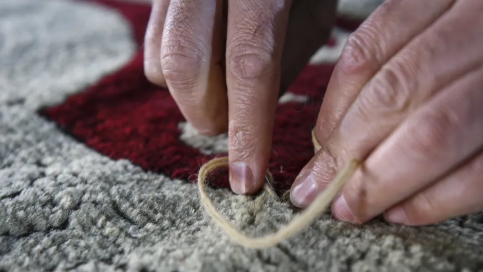 Tarihi köşkten 120 yıl sonra çıkarılan halı yıkandı