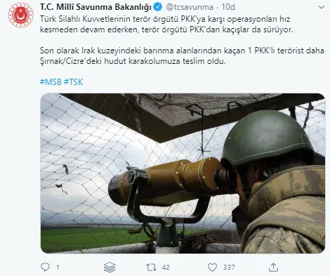 Son dakika: PKK’da çözülme sürüyor! MSB duyurdu: 1 terörist daha teslim oldu