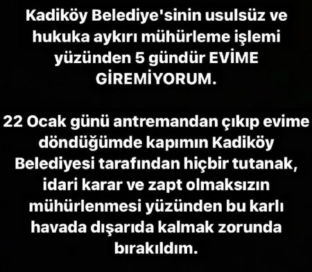 CHP’li Kadıköy Belediyesi, Milli kadın basketbolcu Merve Aydın’ın dairesini mühürledi