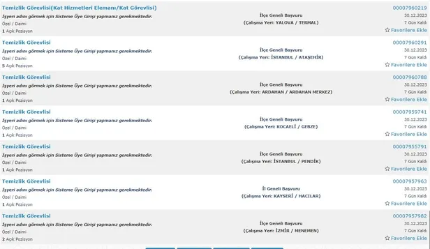 İŞKUR yılın son alımlarını paylaşıyor! İlkokul mezunu 5.234 personel alımı başladı! İşte temizlik görevlisi şartları