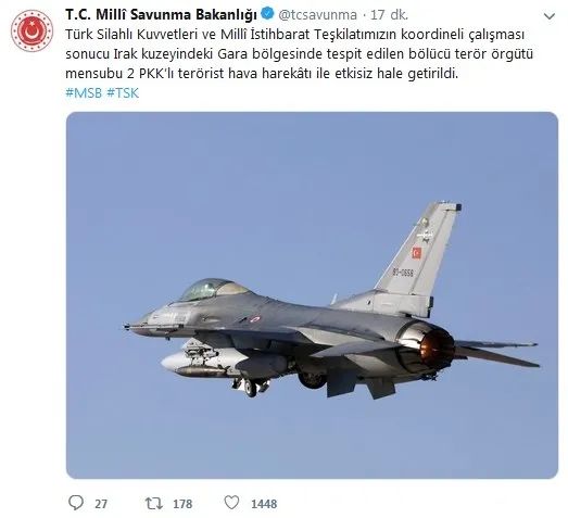 TSK ve MİT'ten Gara'ya operasyon: İki terörist etkisiz hale getirildi - 1
