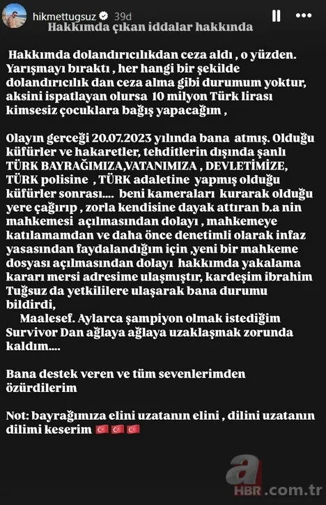 Hikmet Tuğsuz sessizliğini bozdu! Survivor'dan ayrılma nedeni... 5